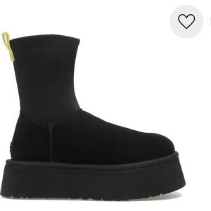 UGG Black Platform Boots with Yellow Accent